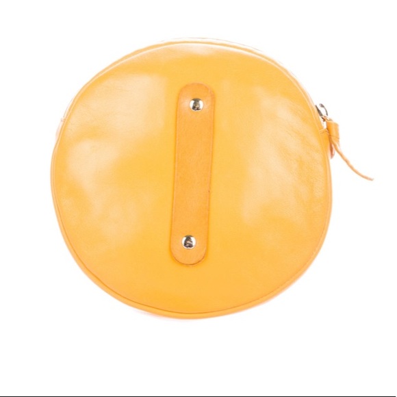 New Clare V. Maison Yellow Leather Circle Clutch - Picture 6 of 8